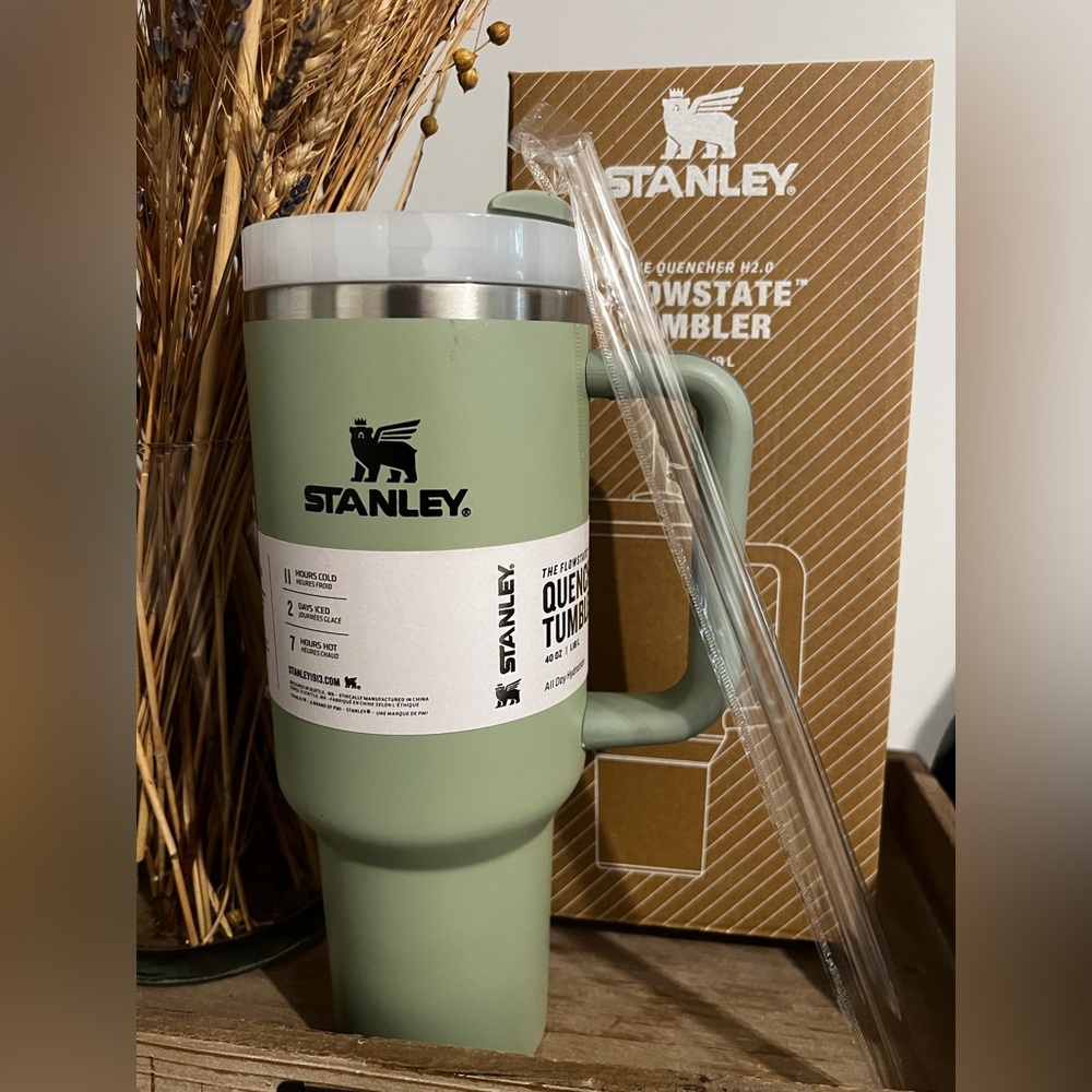 Stanley Jade Green Travel Tumbler with Handle